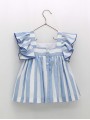 Vestido rayas manga con volantes