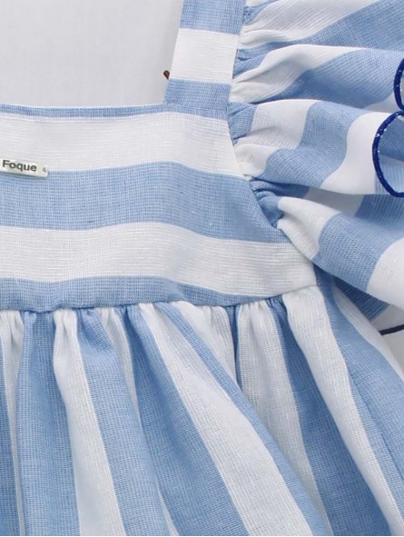 Striped dress with ruffled sleeves