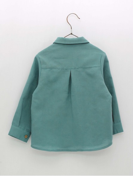 Linen shirt with shirt collar