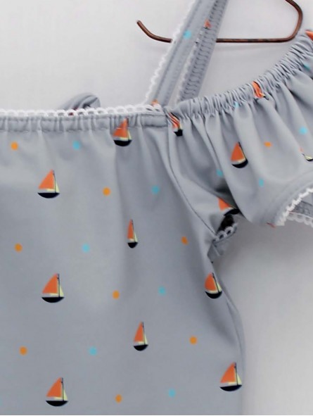 Girl's swimsuit Sailboats