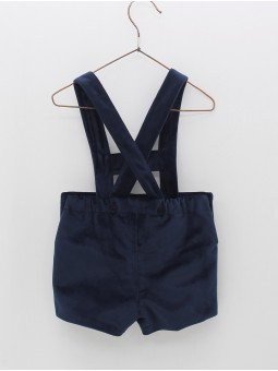 Pantalón corto con tirantes terciopelo