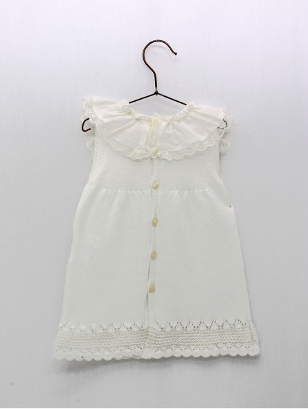 Vestido punto con puntilla valencienne