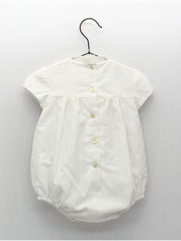 Betania Valenciennes lace babygrow