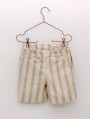 Pantalón curto raias beig