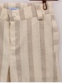Pantalón corto rayas beig