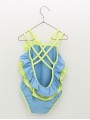 Two-tone girls’ swimming costume