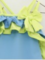 Two-tone girls’ swimming costume
