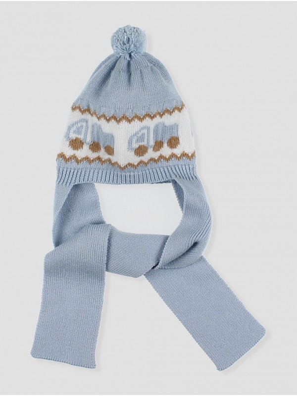 Gorro pompón con bufanda Camión