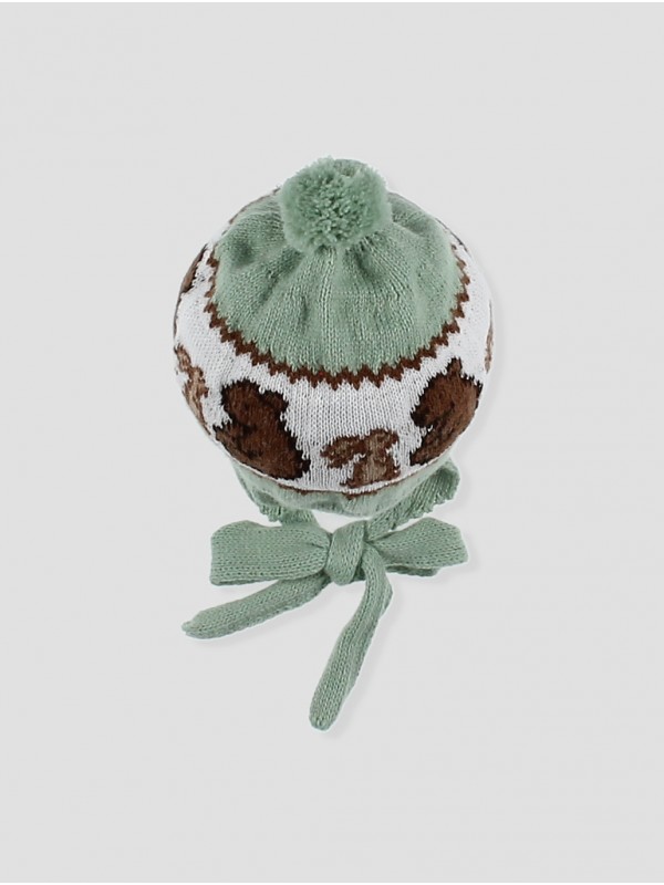 Gorro orejeras y pompón Bambú
