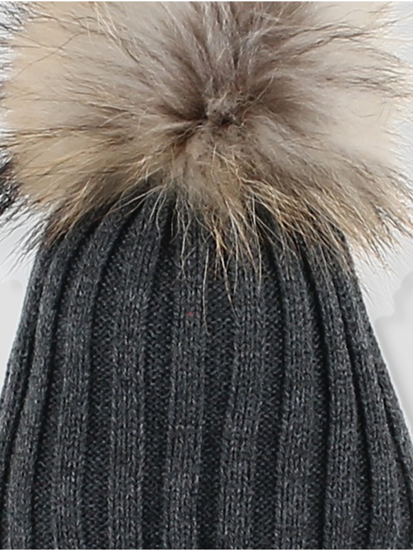 Gorro pompón pelo