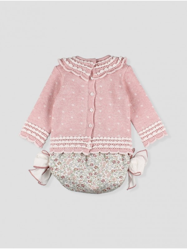 Conjunto niña punto y tela Liberty