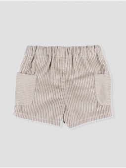PANTALÓN CORTO PANA CON BOLSILLOS LATERALES CC. GOFRE