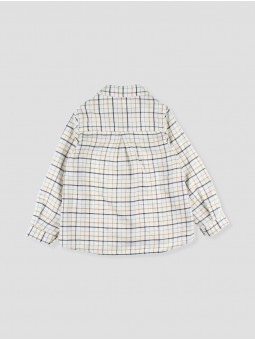 CAMISA BEBÉ NIÑO CUADROS BOTONES MADERA CC. TORM BLUE