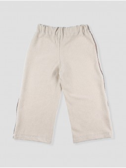 PANTALÓN CULOTTE TEJIDO SUDADERA CON VIVO EN FLORES CC. GOFRE