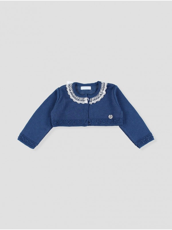 Short jacket with lace detail