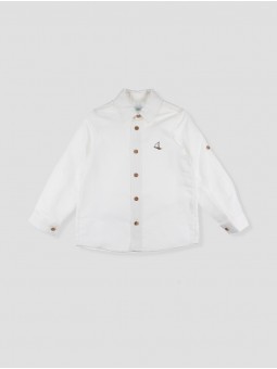 Camisa linho pespuntes