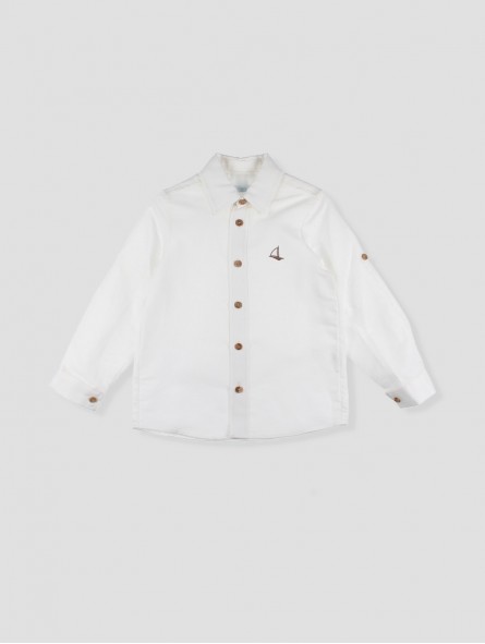 Camisa linho pespuntes