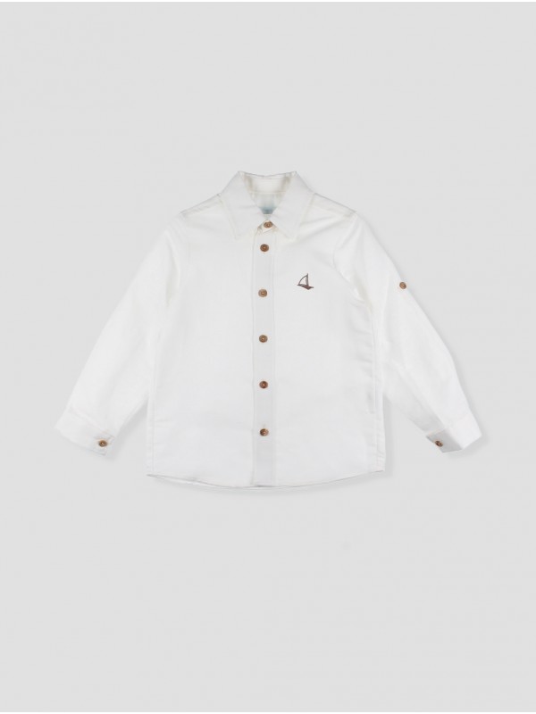 Camisa lino pespuntes