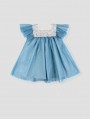 Vestido de tul para niña color azulina o rosa
