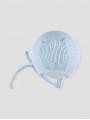 Knit baby bonnet with openwork details