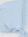 Knit baby bonnet with openwork details