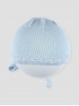 Knit baby bonnet with openwork details