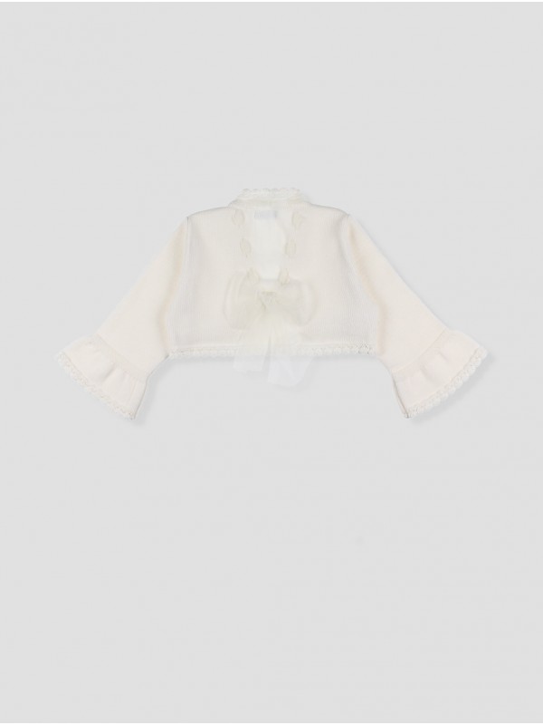 Jaqueta bolero laço tul