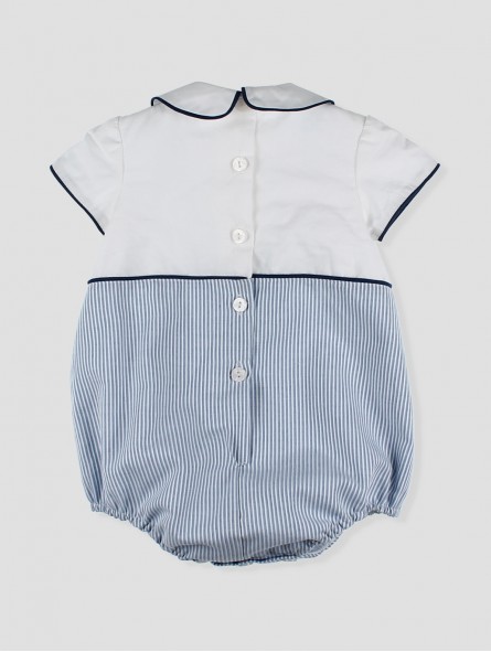 Baby Boy Romper with Dungaree Effect