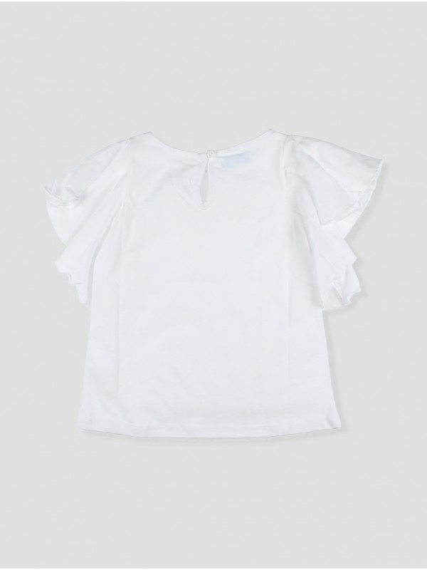 T-shirt com volantes