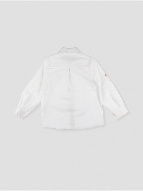 Camisa linho pespuntes