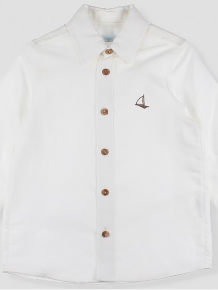 Camisa lino pespuntes
