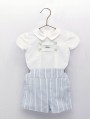 Camisa linho crua e cuequinha corto listras Camisa linho crua e cuequinha corto listras