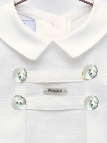Camisa lino cruda y braguita corto rayas