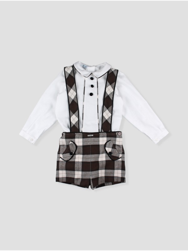 Chocolate suspenders boy set