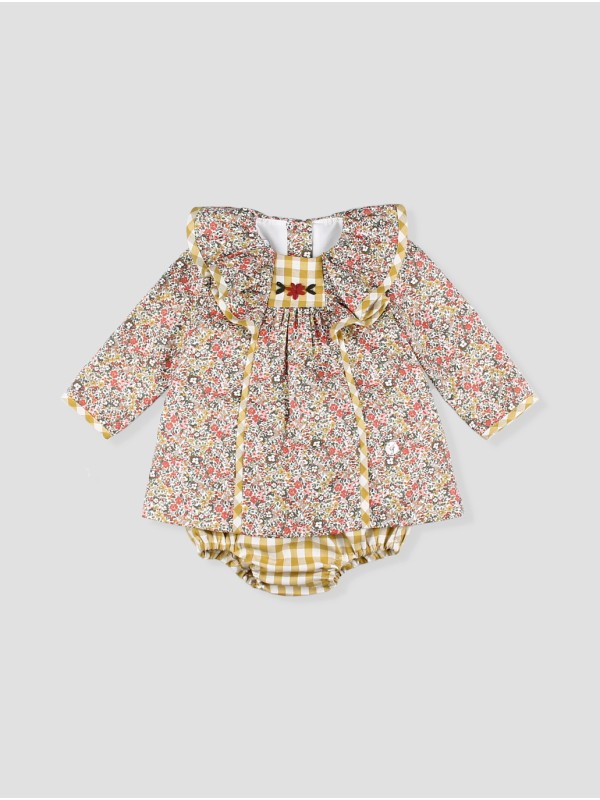 El Viñedo baby dress with bloomer