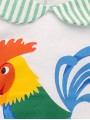 Camiseta manga corta gallo y braguita rayas