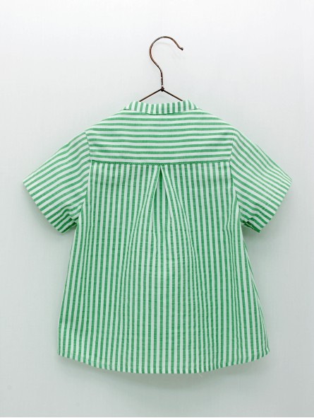 Camisa sersucker listras com pescoço padeiro