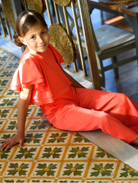 Coral girl jumpsuit