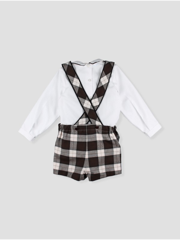 Chocolate suspenders boy set