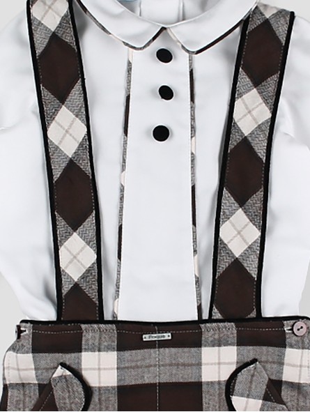 Chocolate suspenders boy set
