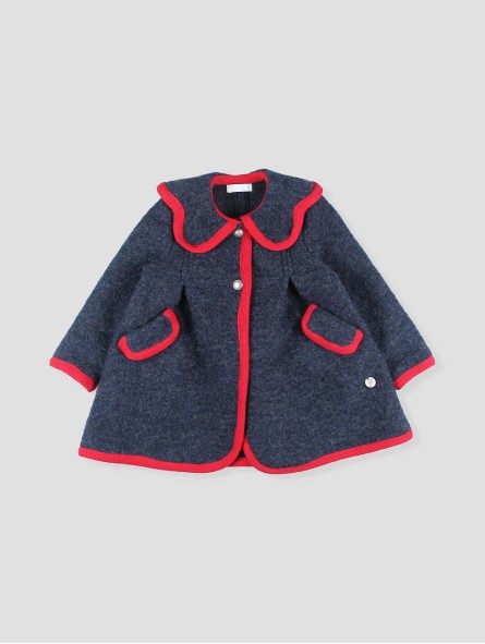 Girl coat with contrasting trims
