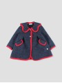 Girl coat with contrasting trims