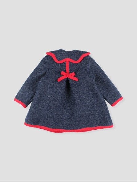 Girl coat with contrasting trims