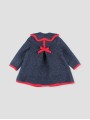 Girl coat with contrasting trims