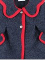 Girl coat with contrasting trims