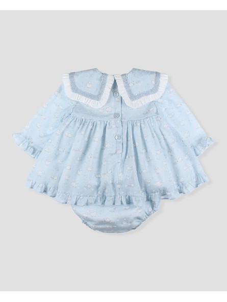 Arrullo baby girl dress with bloomers