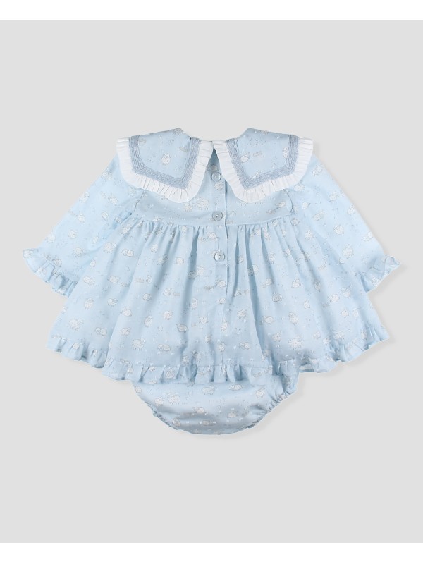 Arrullo baby girl dress with bloomers