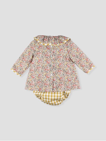 El Viñedo baby dress with bloomer