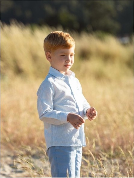 Striped shirt and linen shorts Striped shirt and linen shorts