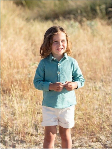 Camisa lino cuello camisero
